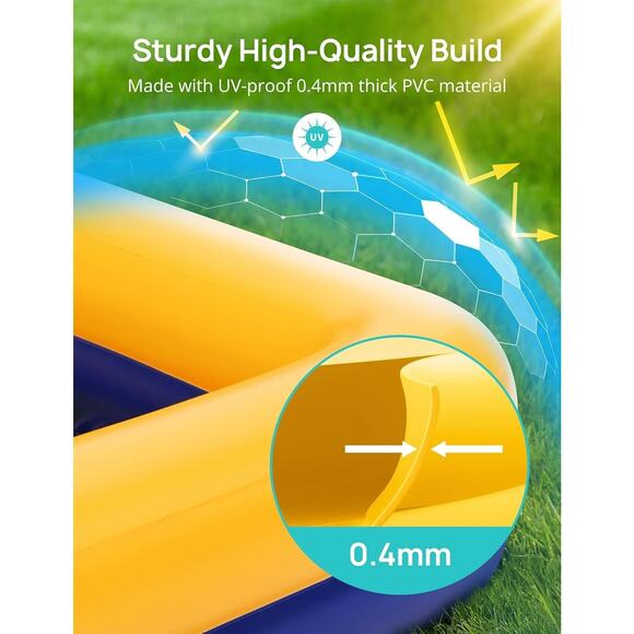 Evajoy Inflatable Kiddie Pool, 90" Kids Pool Basketball Summer Water Party Kit - Picture 10 of 11